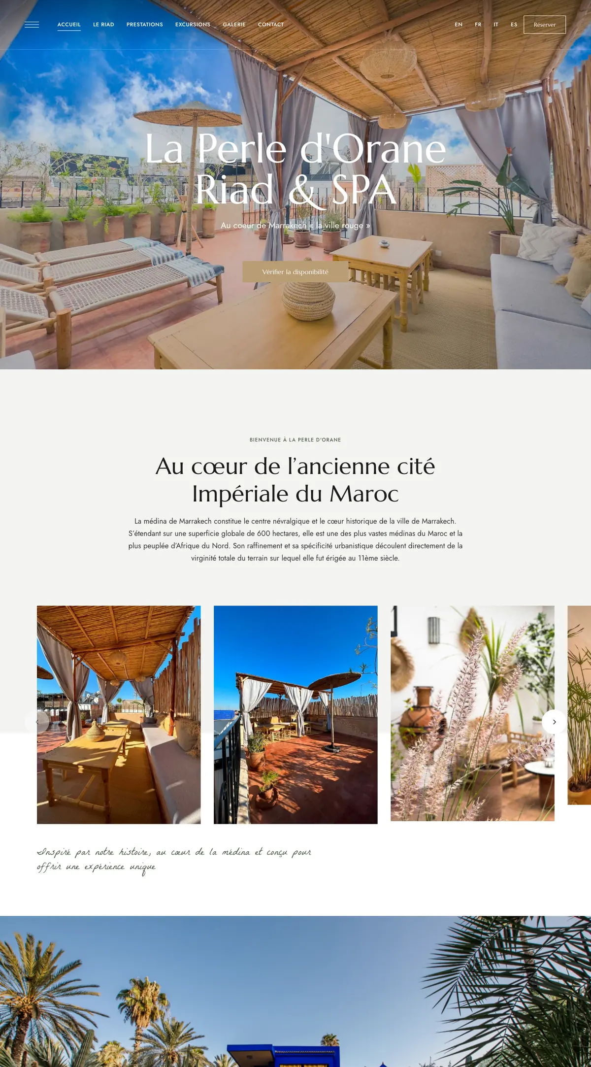 Site du riad La Perle d'Orane
